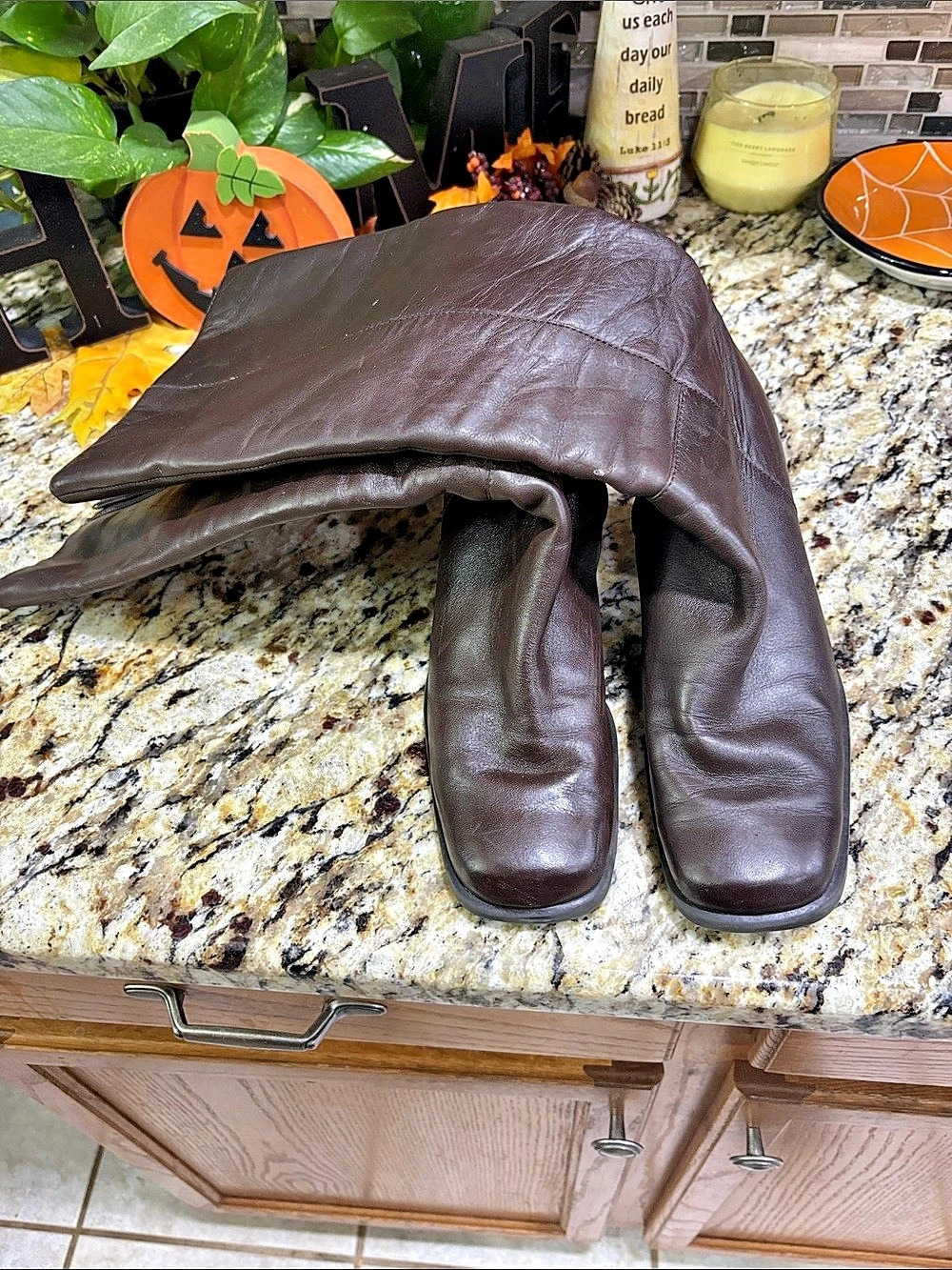 Amanda Smith Leather Brown Heeled Boots US 6.5 M